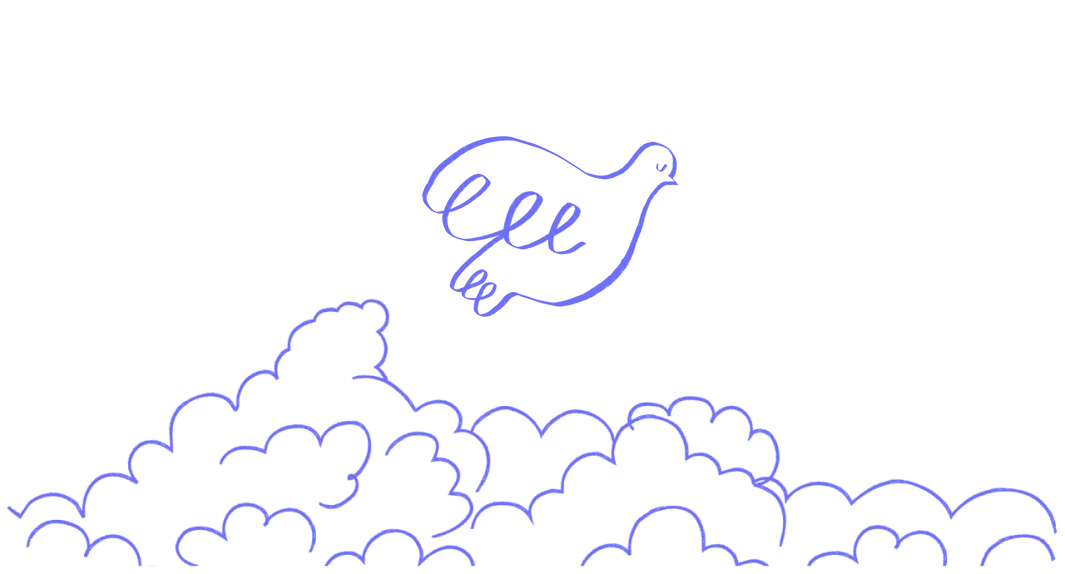dove above clouds graphic
